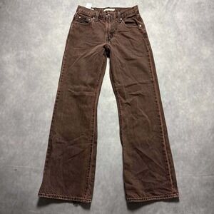 Levis Baggy Boot Jeans Womens 24 Brown Overdyed High Rise Wide Leg 26x30